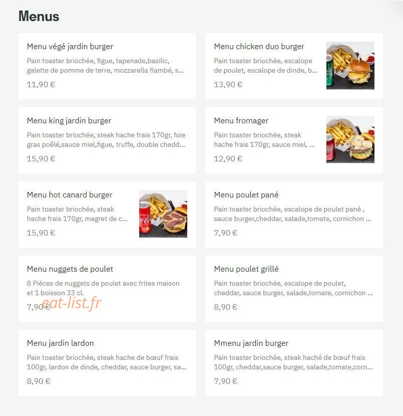 Jardin Burger — carte page 1