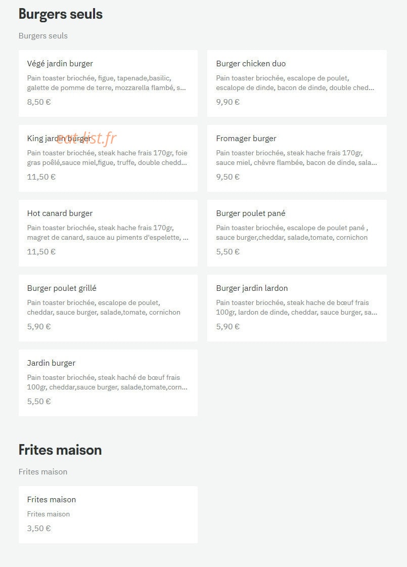 Jardin Burger — carte page 2