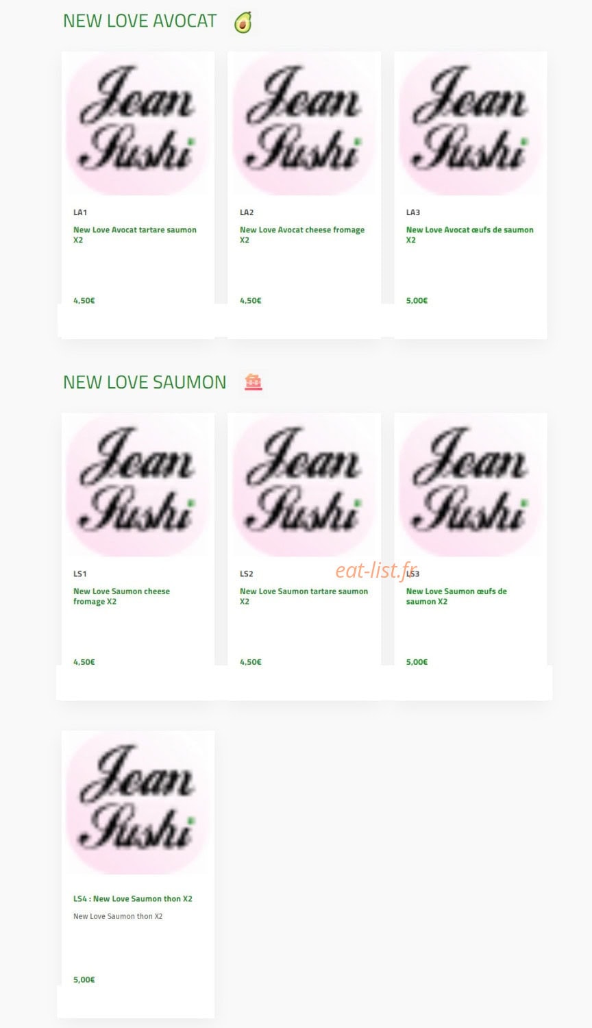 Jean Sushi — carte page 23