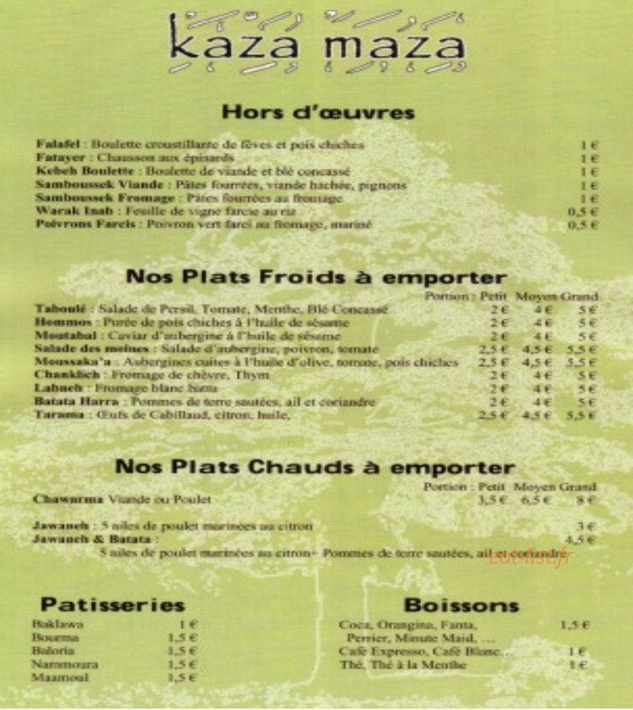 Kaza Maza — carte page 2