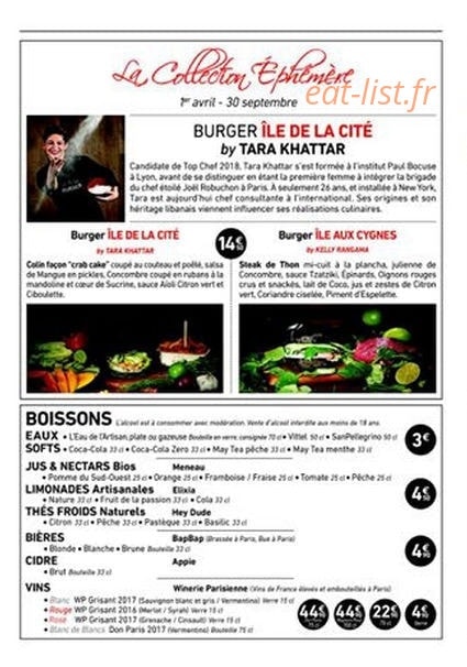 L'Artisan du Burger — carte page 2