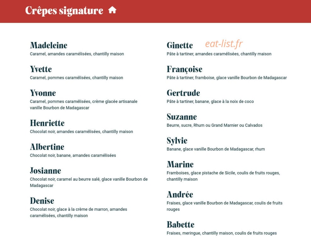 L'Atelier Artisan Crêpier — carte page 3