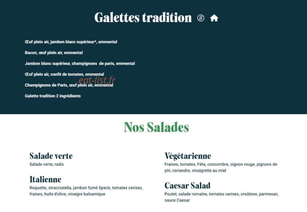 L'Atelier Artisan Crêpier — carte page 2