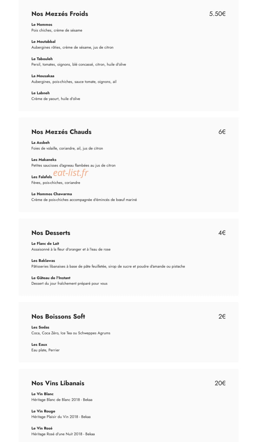 L’Instant Libanais — carte page 3