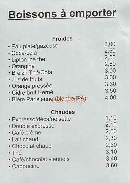 La Crêperie — carte page 3