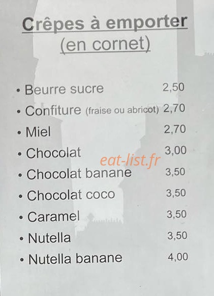 La Crêperie — carte page 2