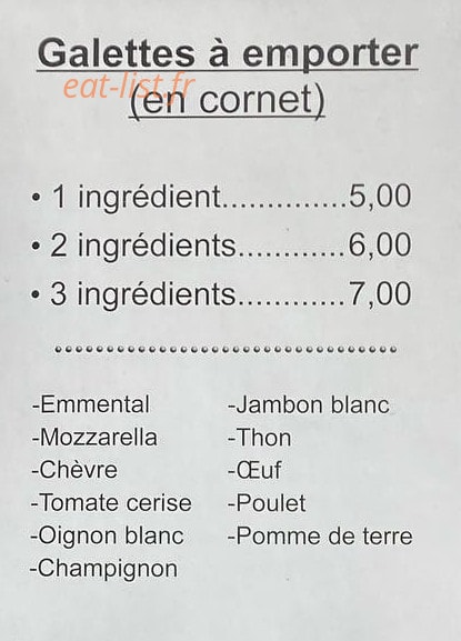 La Crêperie — carte page 1