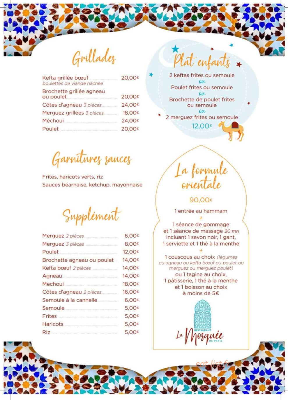 La Mosquée de Paris — carte page 3