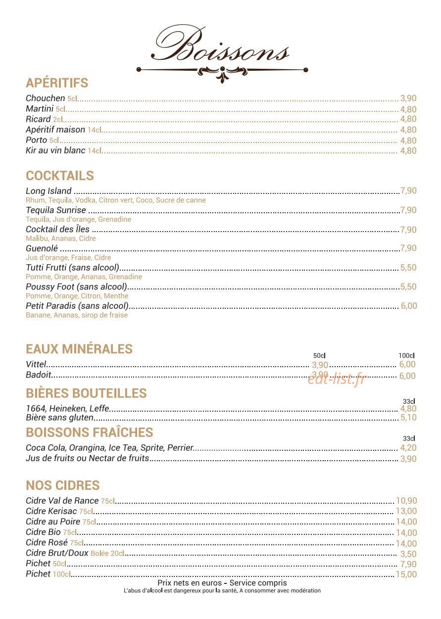 La Petite Bouclerie — carte page 7