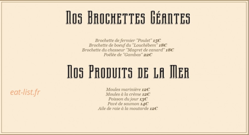 La Petite Hostellerie — carte page 5