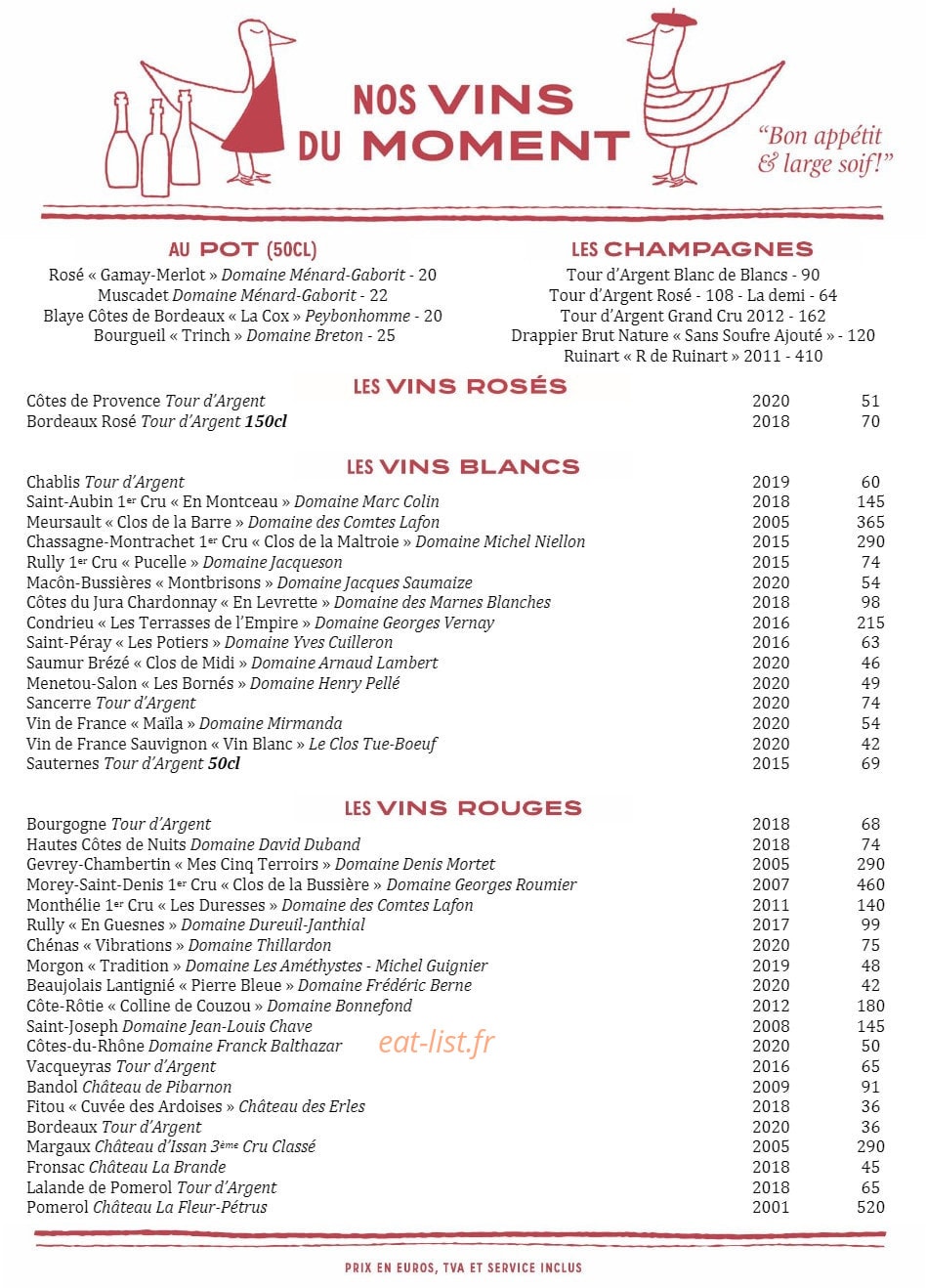 La Rôtisserie d'Argent — carte page 2