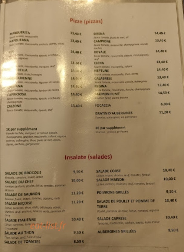 La Sirena — carte page 1