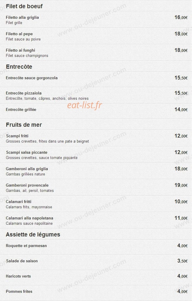 La Solita Taverna — carte page 3