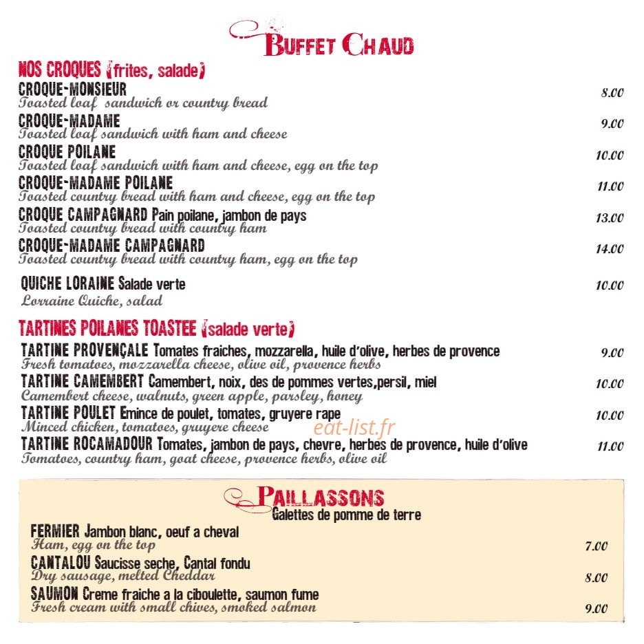 La Taverne de Cluny — carte page 5