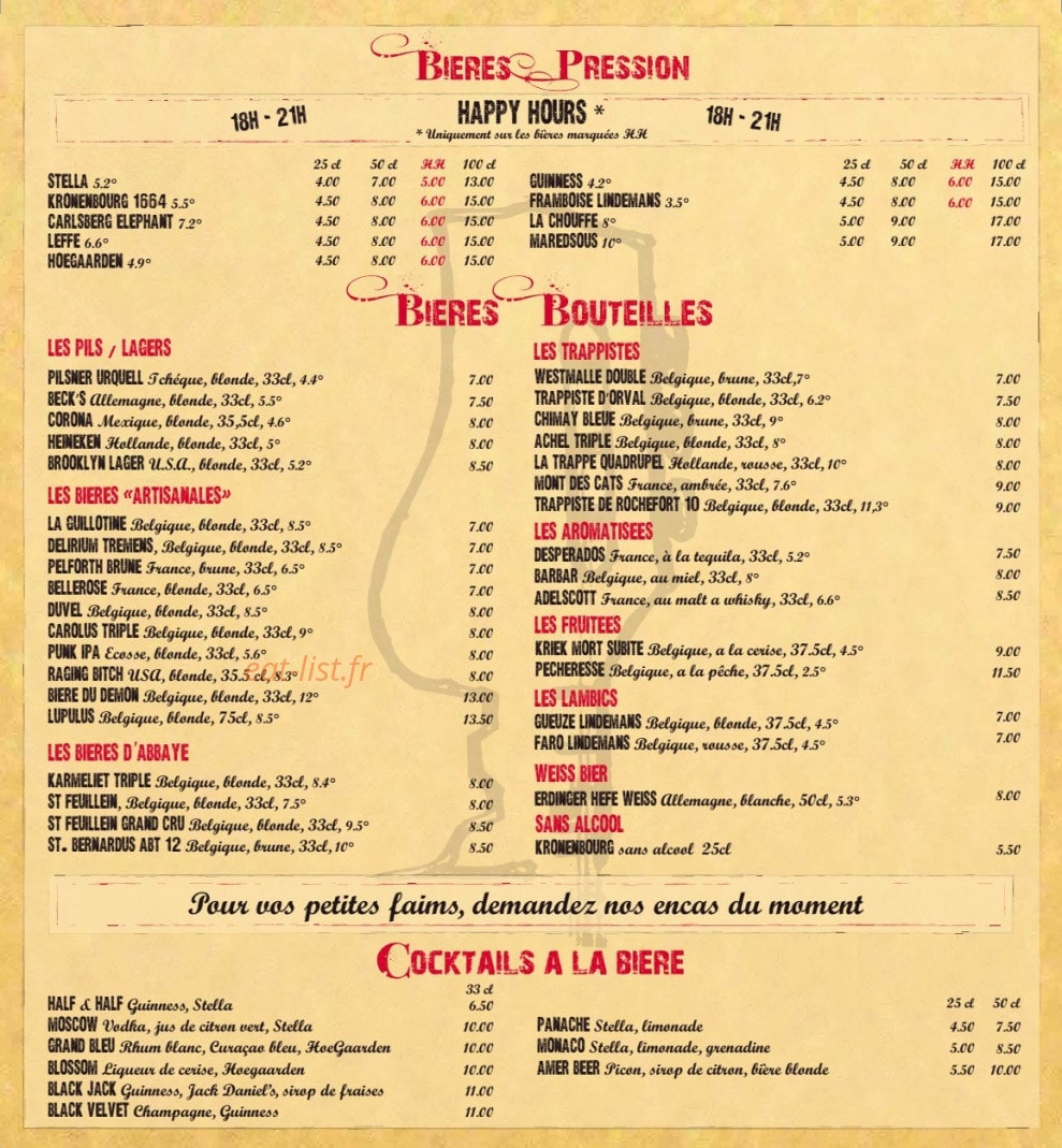 La Taverne de Cluny — carte page 9
