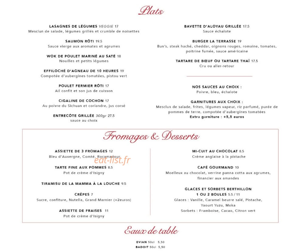 La Terrasse St Jacques — carte page 3