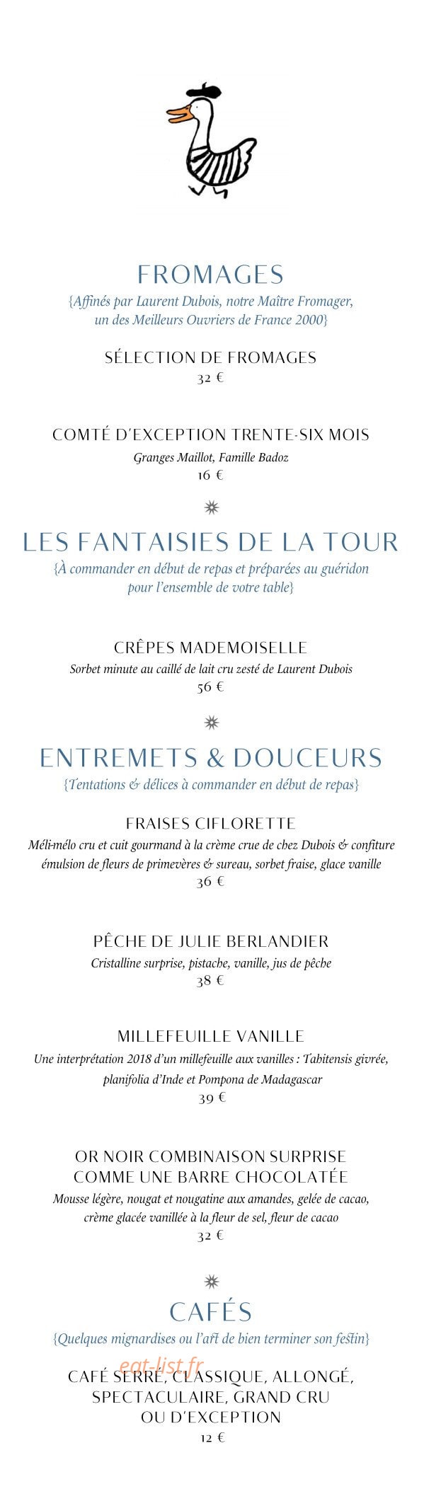 la tour d argent carte La Tour d'Argent à Paris 5, carte menu et photos