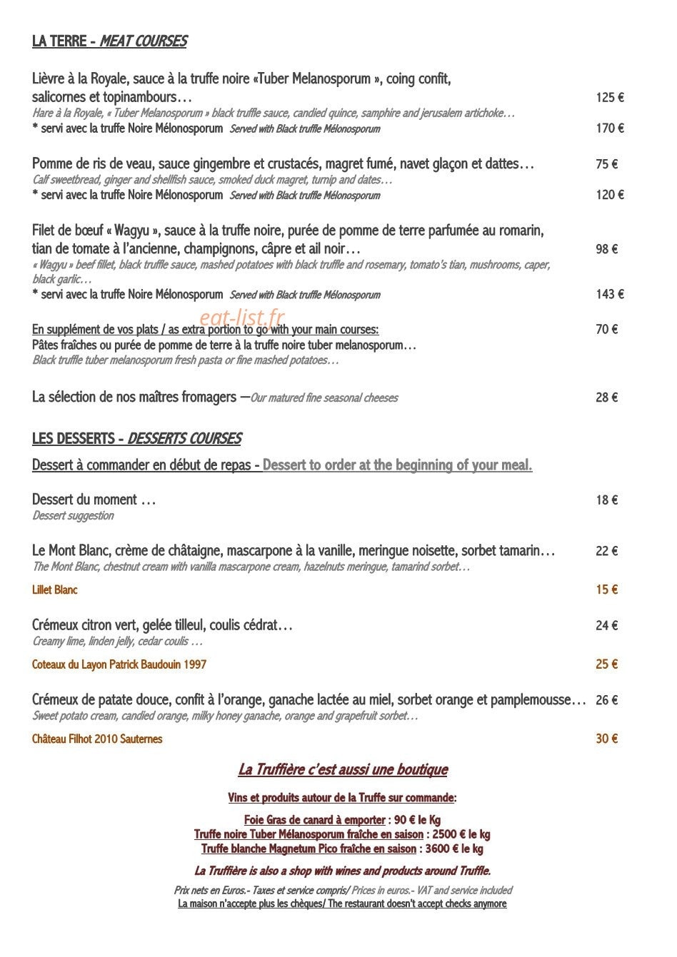 La Truffière — carte page 2
