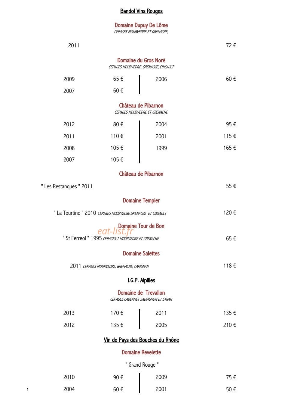 La Truffière — carte page 20