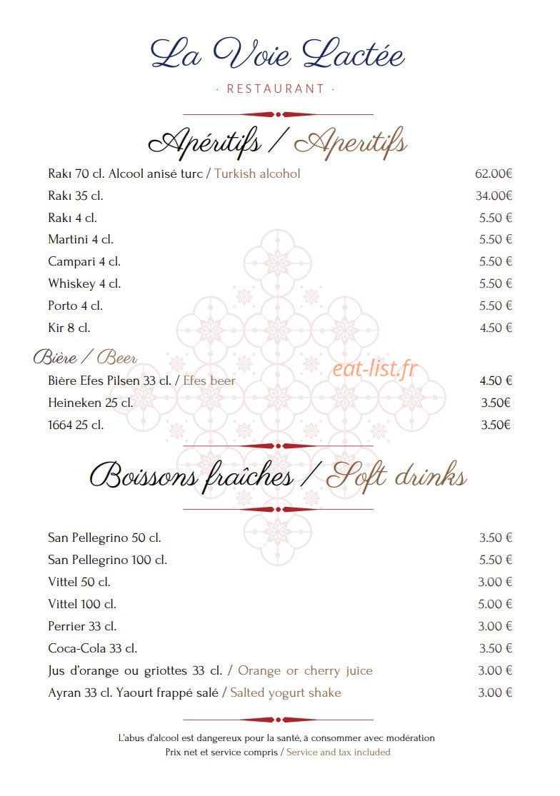 La Voie Lactee — carte page 6