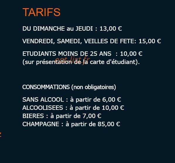 Le Caveau de la Huchette — carte page 1