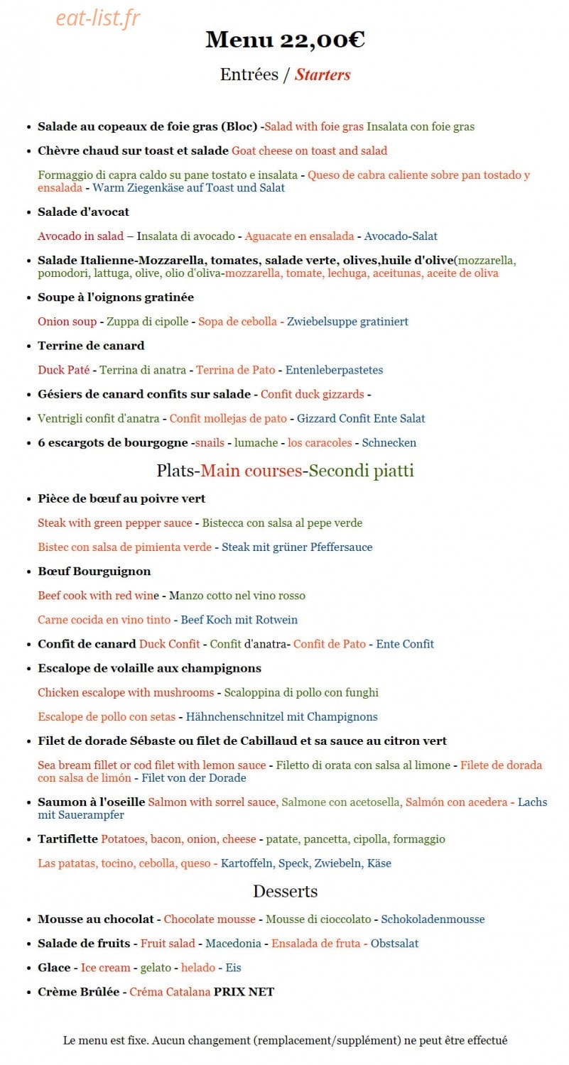 Le marmiton de lutece — carte page 7
