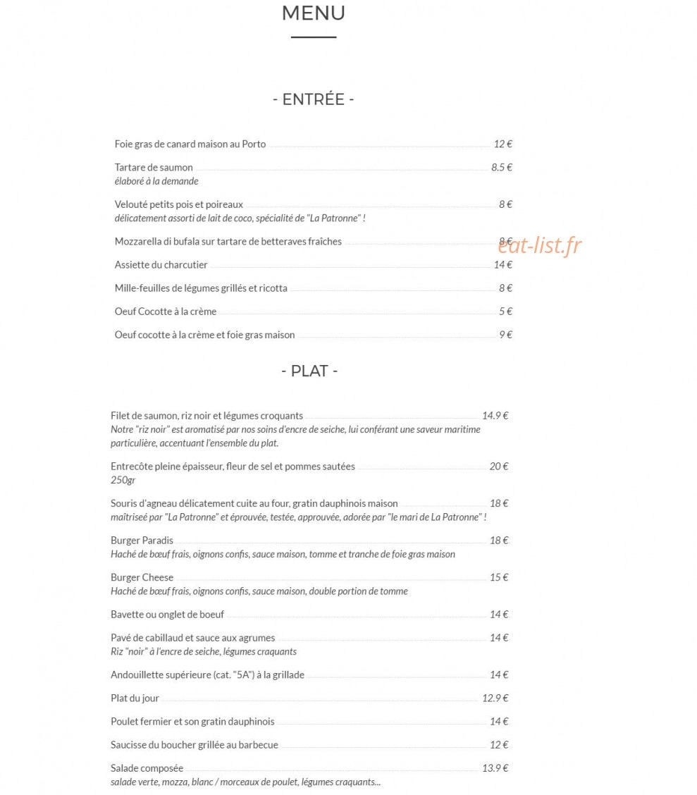 Le Paradis des Amis — carte page 1