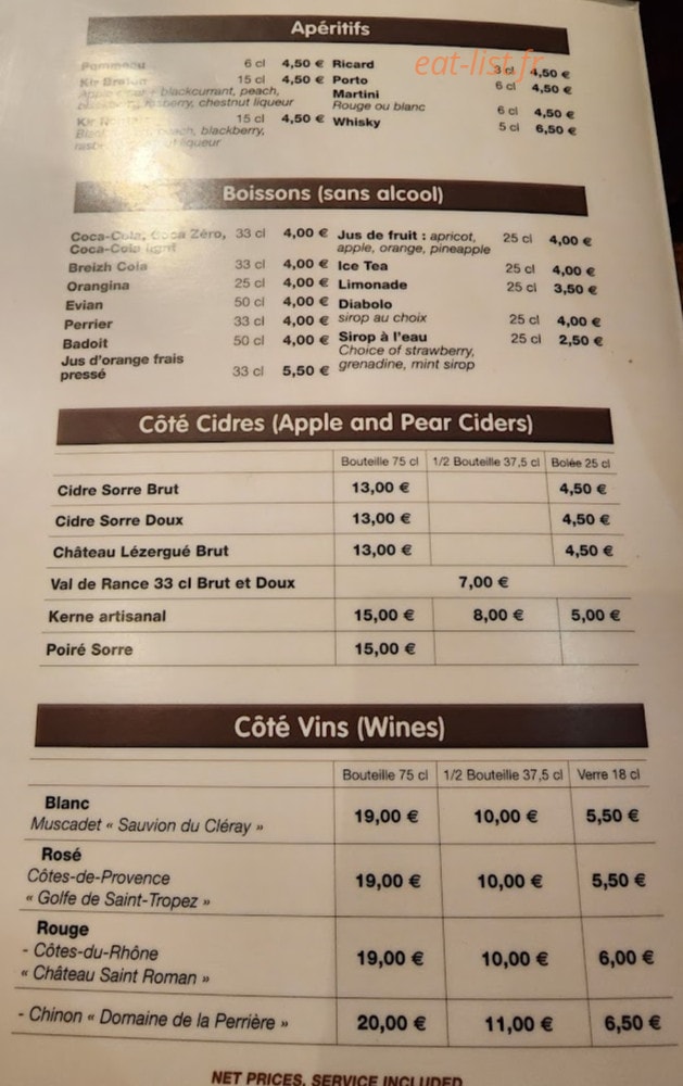 Le Pot O'Lait — carte page 5