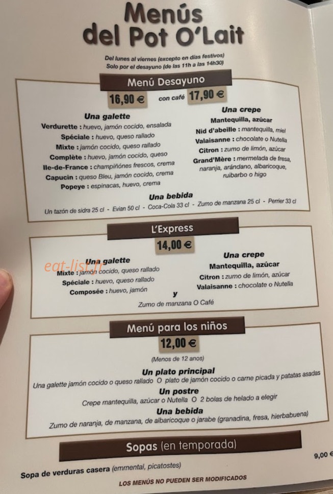 Le Pot O'Lait — carte page 4