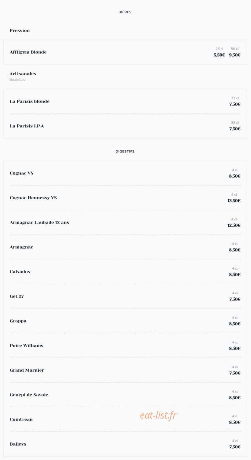 Le Vieux Bistrot — carte page 6