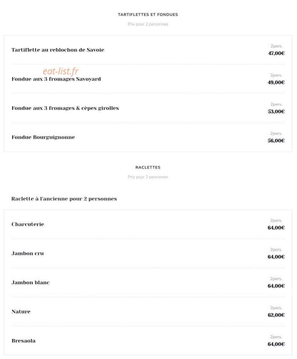 Le Vieux Bistrot — carte page 2