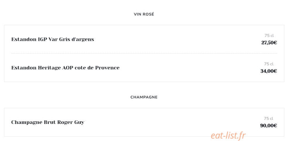 Le Vieux Bistrot — carte page 10