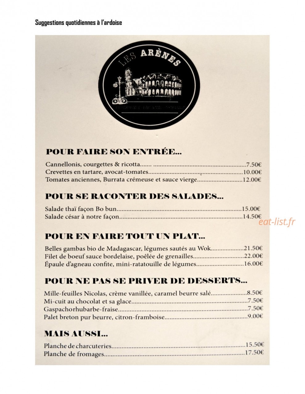 Les Arènes — carte page 1