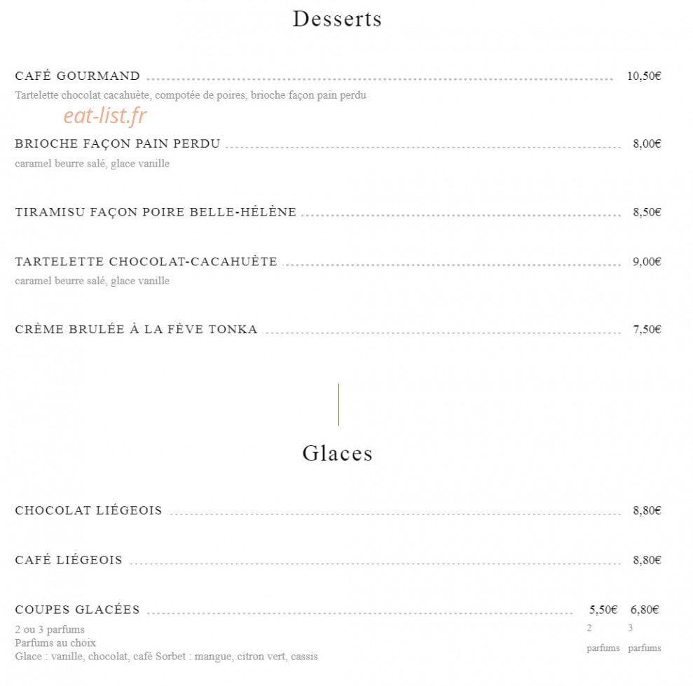 Les Belles Plantes — carte page 2