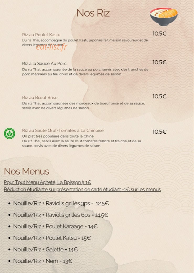 Les Nouilles Fraîches — carte page 3