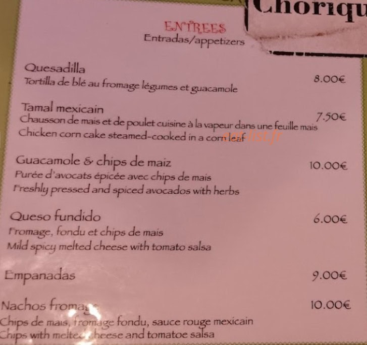 Mexi & Co — carte page 1