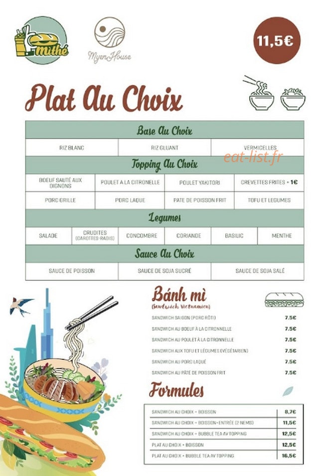 Mì thé — carte page 1