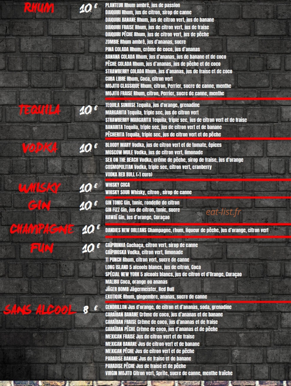 New York Café — carte page 10