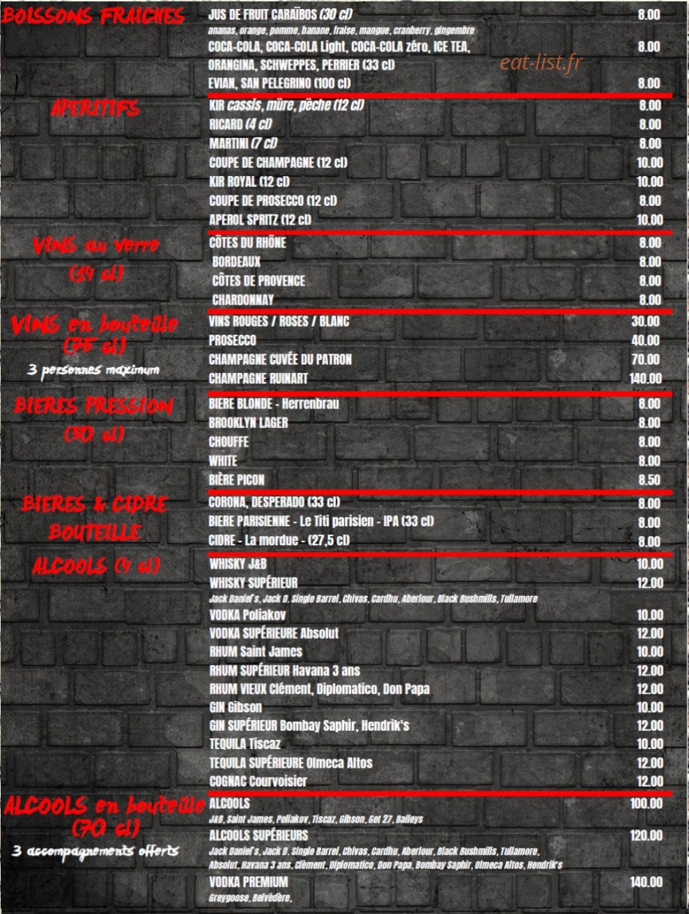 New York Café — carte page 9