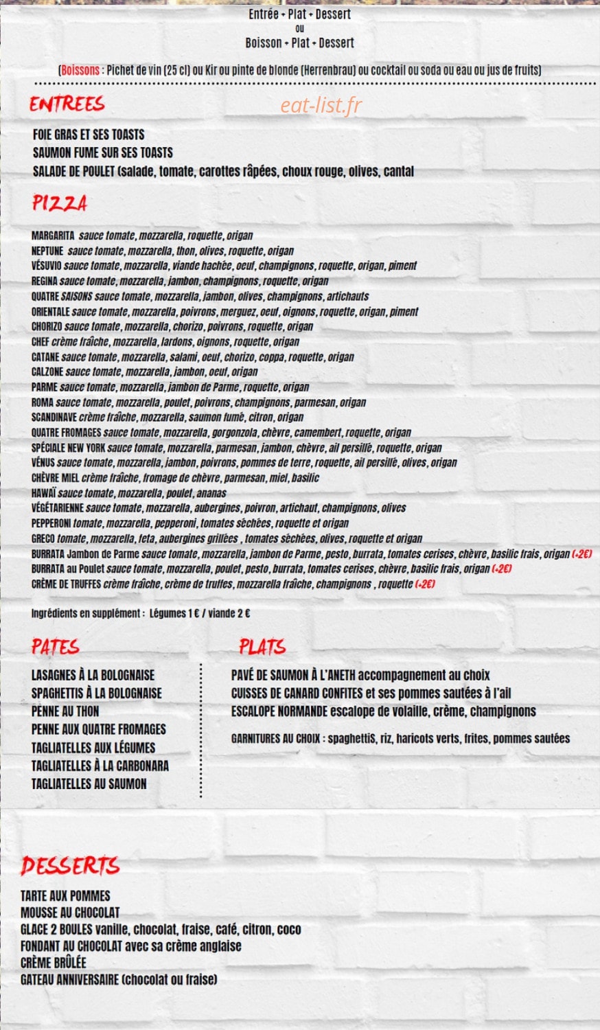 New York Café — carte page 7