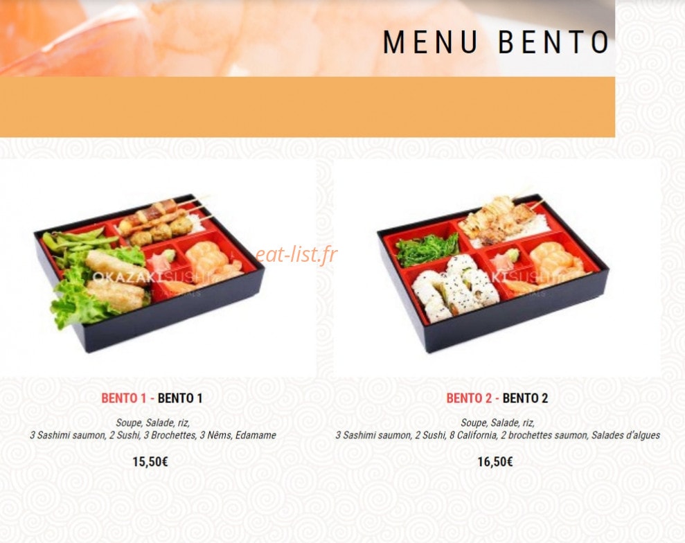 Okazaki Sushi — carte page 18