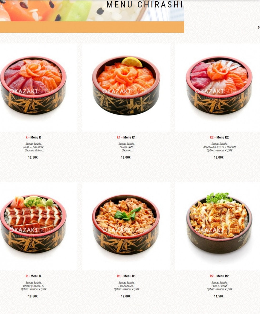 Okazaki Sushi — carte page 15