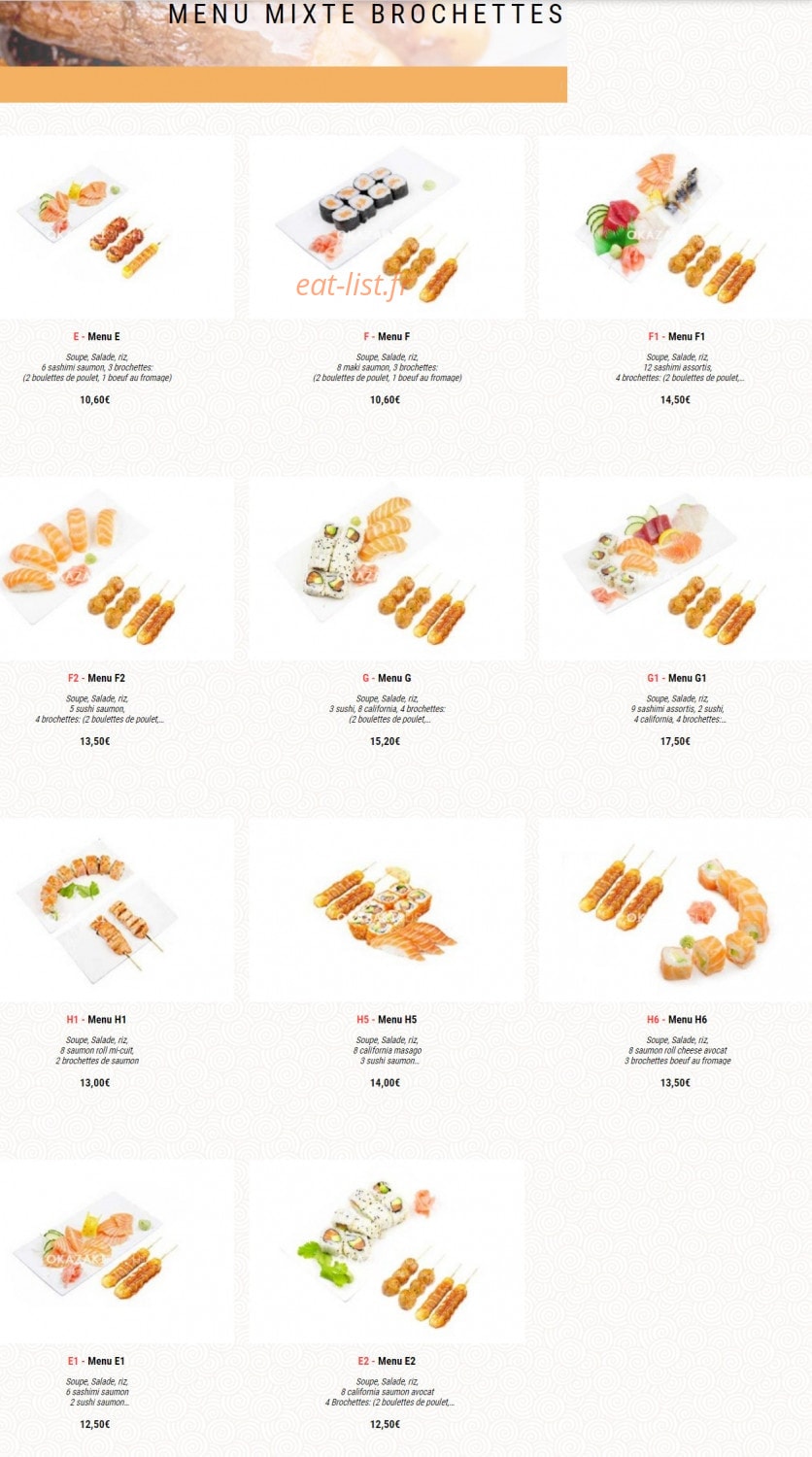 Okazaki Sushi — carte page 10