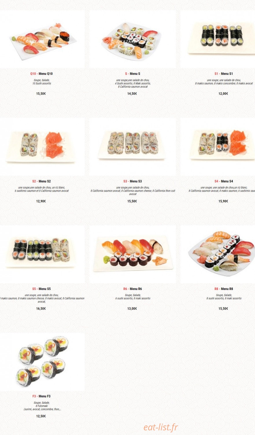 Okazaki Sushi — carte page 13