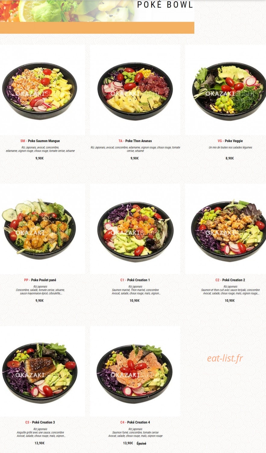 Okazaki Sushi — carte page 19