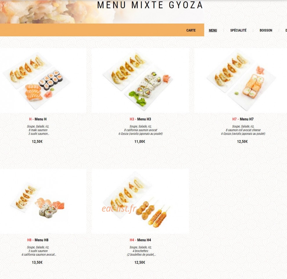 Okazaki Sushi — carte page 11