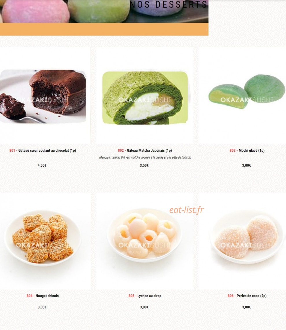 Okazaki Sushi — carte page 24