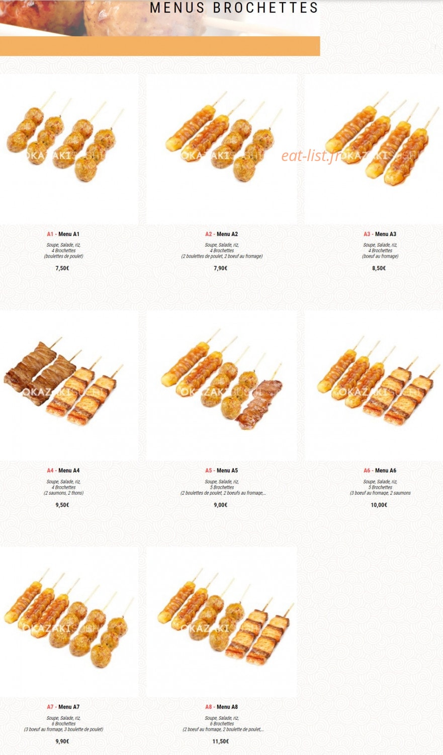 Okazaki Sushi — carte page 9