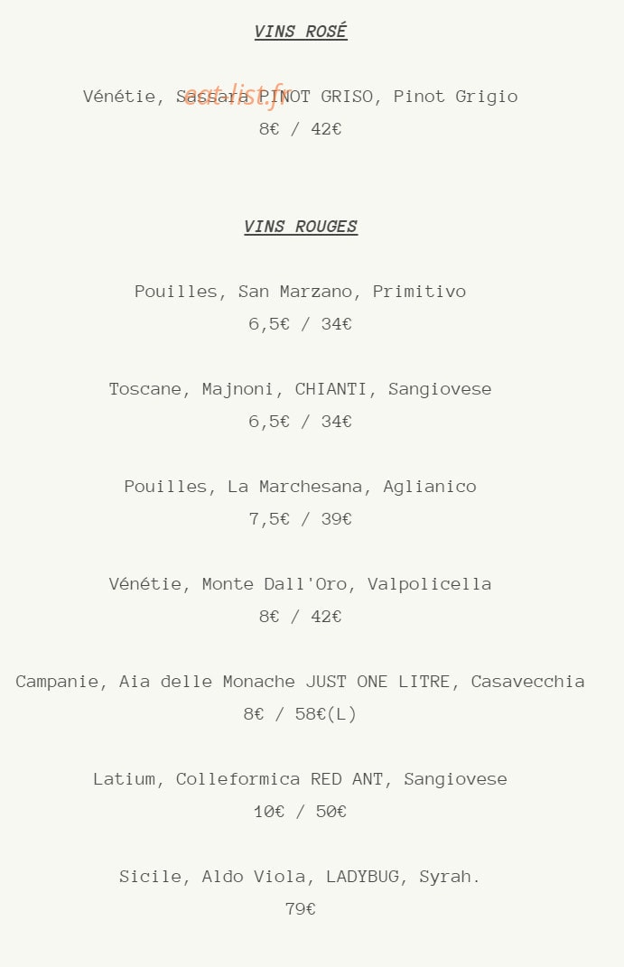 Osteria Brutto — carte page 4