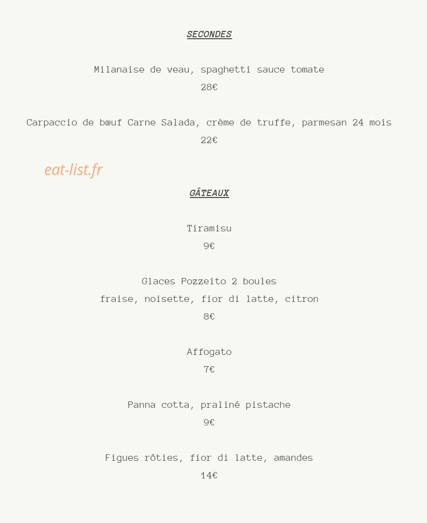 Osteria Brutto — carte page 2